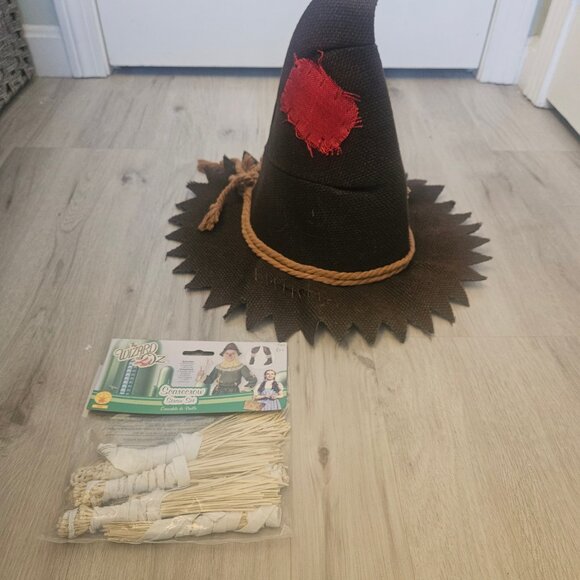 Adult Halloween Scarecrow Hat & Straw Set - Picture 7 of 7